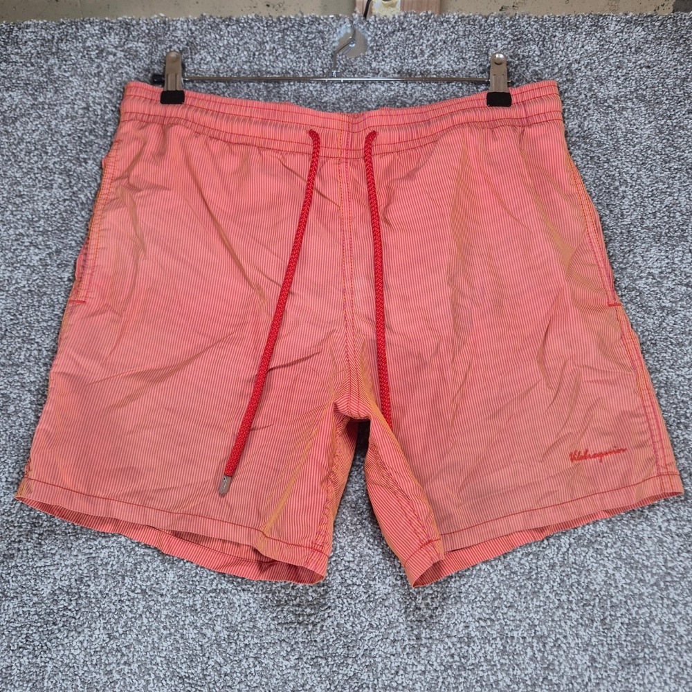 Vilebrequin Swim Trunks Mens Large Orange Pink Striped Moorea